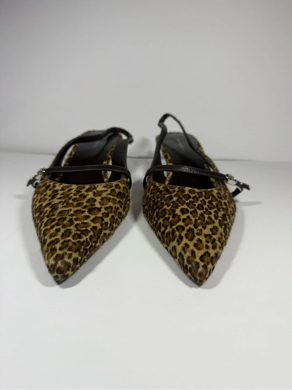 Tory burch Leopard Print Pointed Slingback Mules size7.5